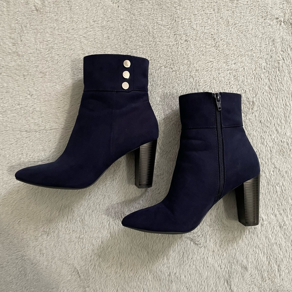 Jones New York Navy Heeled Boots
